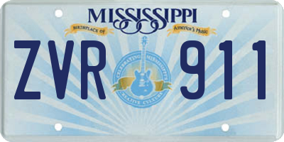 MS license plate ZVR911