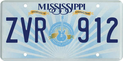 MS license plate ZVR912