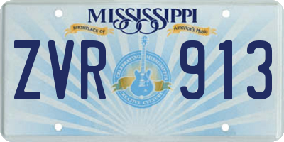 MS license plate ZVR913