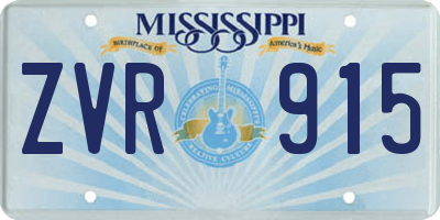 MS license plate ZVR915