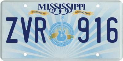 MS license plate ZVR916