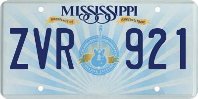 MS license plate ZVR921