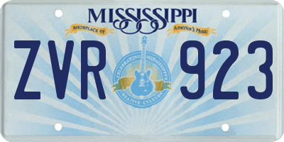 MS license plate ZVR923