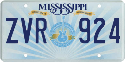 MS license plate ZVR924