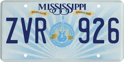 MS license plate ZVR926