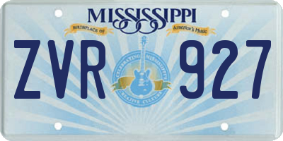 MS license plate ZVR927