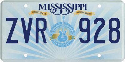 MS license plate ZVR928