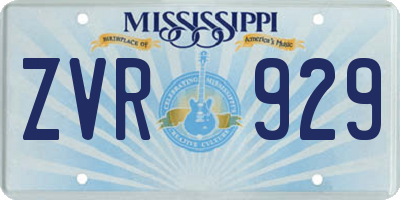 MS license plate ZVR929