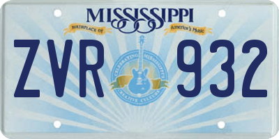 MS license plate ZVR932