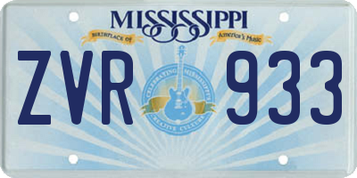 MS license plate ZVR933
