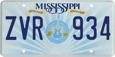 MS license plate ZVR934