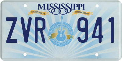 MS license plate ZVR941
