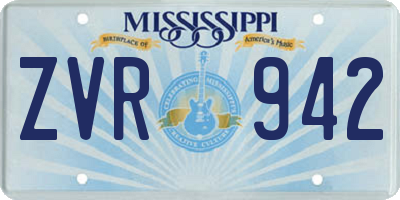 MS license plate ZVR942