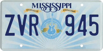 MS license plate ZVR945