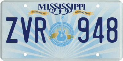 MS license plate ZVR948