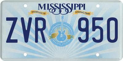 MS license plate ZVR950