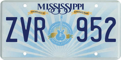 MS license plate ZVR952