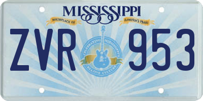 MS license plate ZVR953