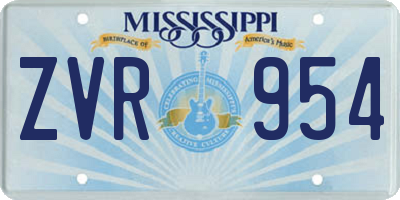 MS license plate ZVR954