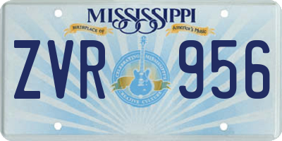 MS license plate ZVR956