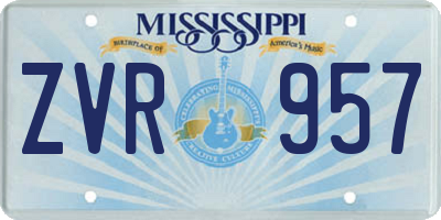 MS license plate ZVR957
