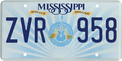 MS license plate ZVR958