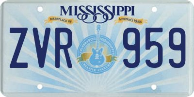 MS license plate ZVR959