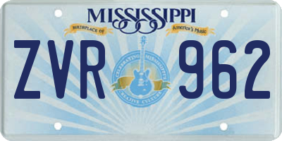 MS license plate ZVR962