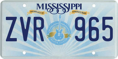 MS license plate ZVR965