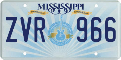 MS license plate ZVR966