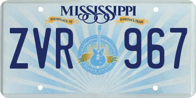 MS license plate ZVR967