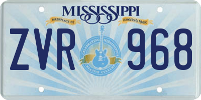 MS license plate ZVR968