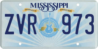 MS license plate ZVR973