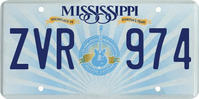 MS license plate ZVR974