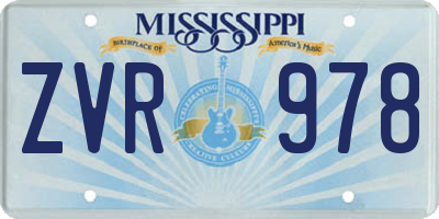 MS license plate ZVR978