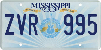 MS license plate ZVR995