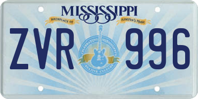 MS license plate ZVR996