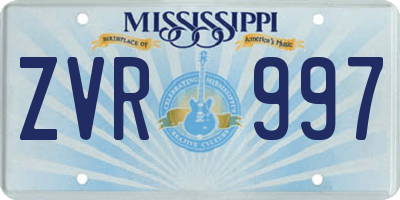 MS license plate ZVR997
