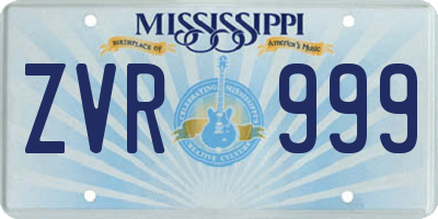 MS license plate ZVR999
