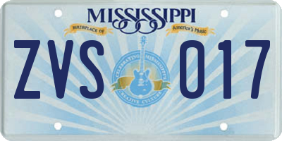MS license plate ZVS017
