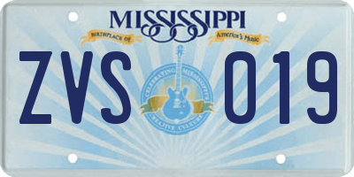 MS license plate ZVS019