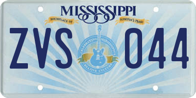 MS license plate ZVS044