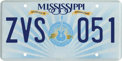 MS license plate ZVS051