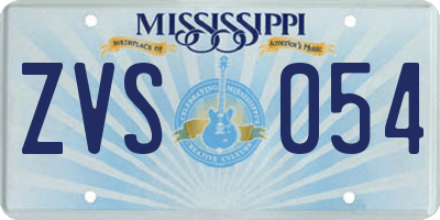 MS license plate ZVS054