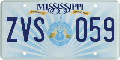 MS license plate ZVS059
