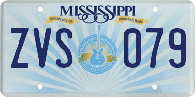 MS license plate ZVS079
