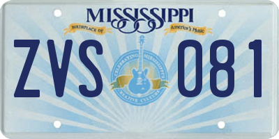 MS license plate ZVS081