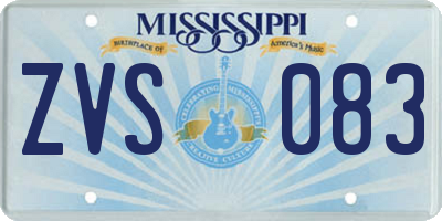 MS license plate ZVS083