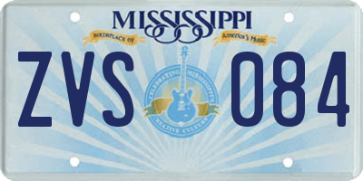 MS license plate ZVS084
