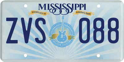 MS license plate ZVS088